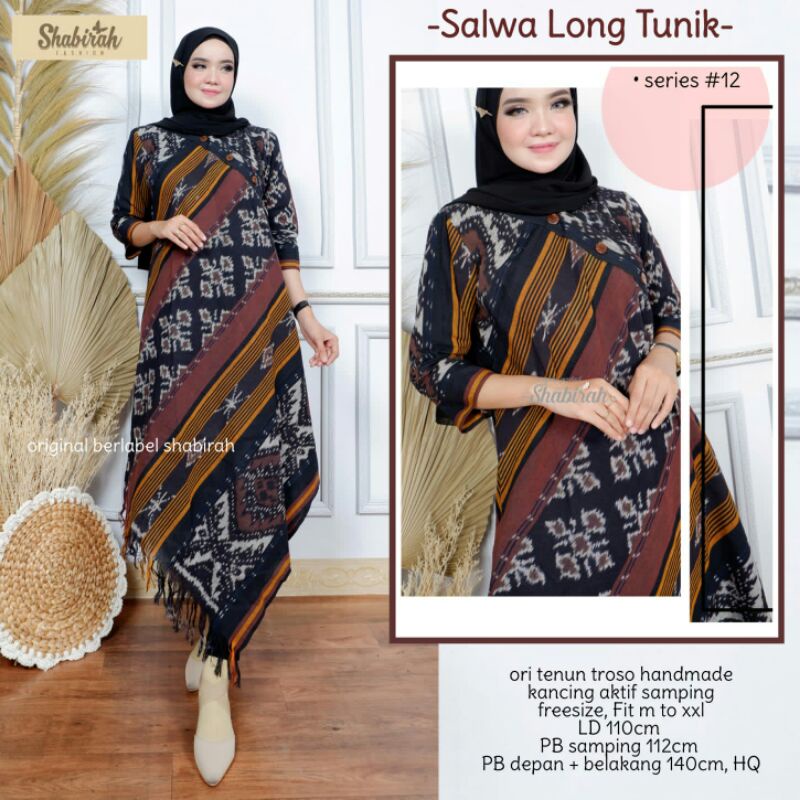salwa long tunik ori tenun troso handmade