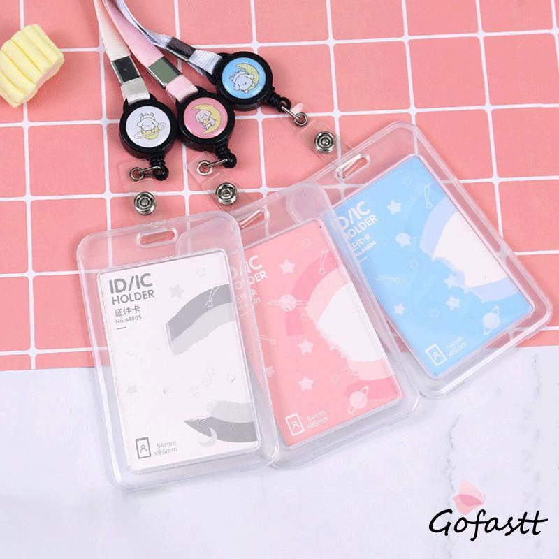 

name tag id card / Kartu Bus Izin Kerja Siswa Kartu Makan Plastik Dua Sisi Pemegang Kartu Transparan G