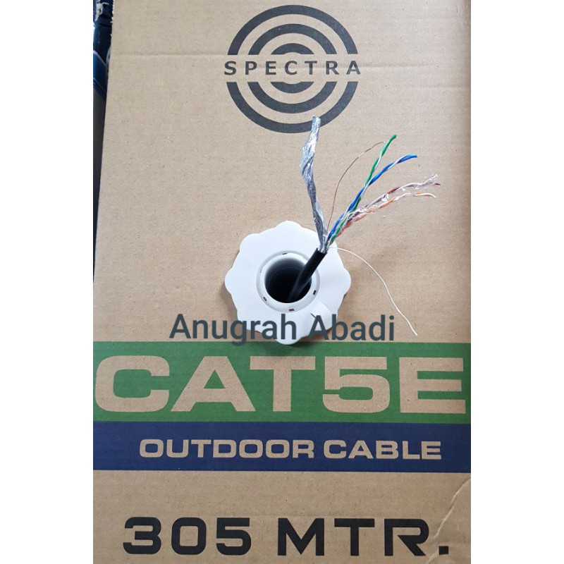 Kabel komputer data LAN cat5e Outdoor FTP STP SPECTRA HITAM Black