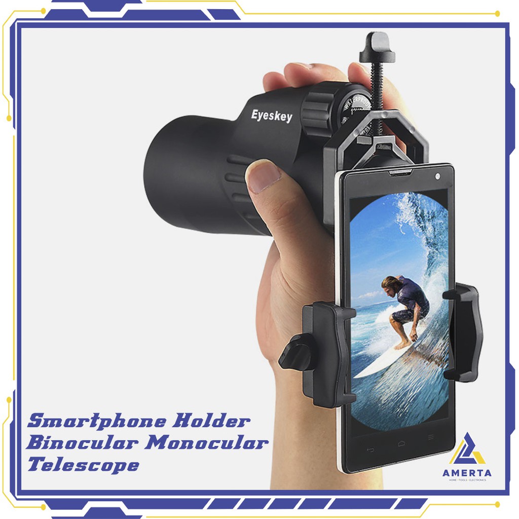 Smartphone Holder untuk Teropong Binocular Monocular Telescope - TaffSTUDIO  - Black