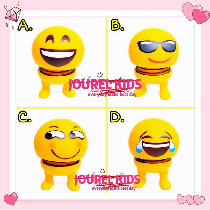 Unik pajangan mobil hiasan dashboard boneka goyang emoticon per emoji Murah