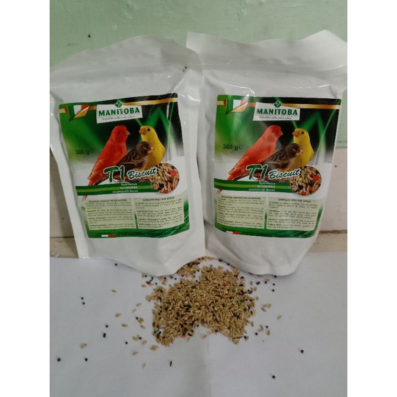 pakan burung T1 biscuit manitoba