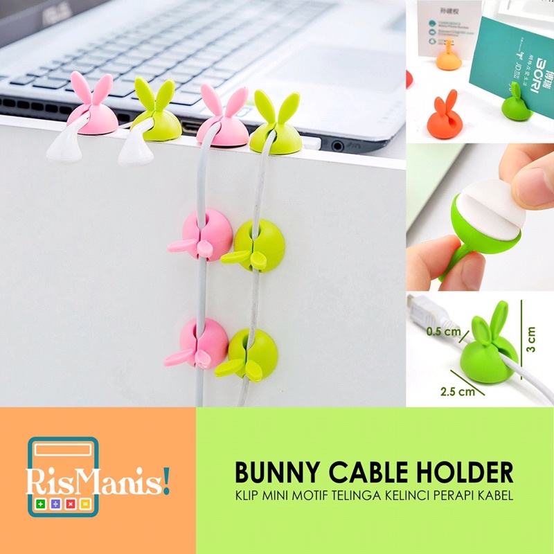 BUNNY CORD HOLDER Klip Kelinci Lucu Pengikat Perapi Penjepit Kabel Charger HP Laptop Cable Organizer