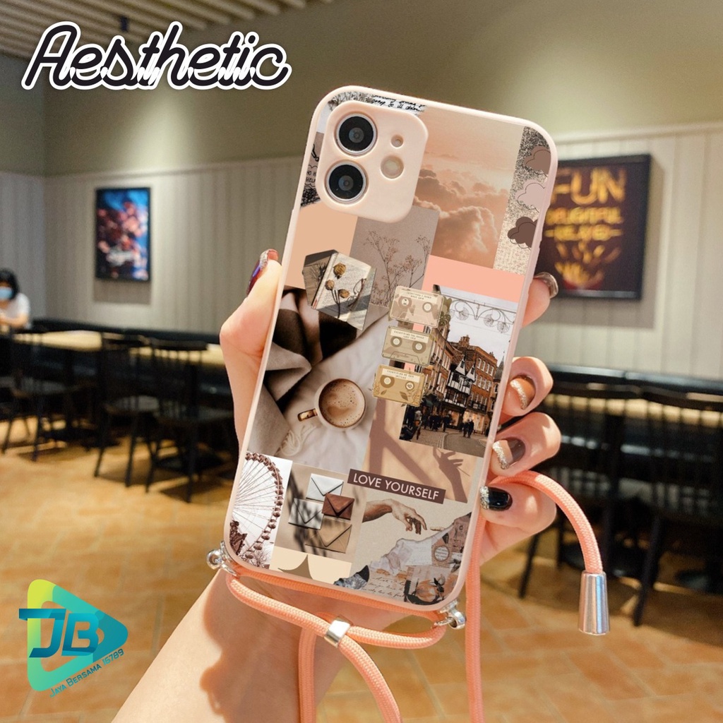 SOFTCASE SILIKON SLINGCASE TALI LANYARD STRAP PHONE MACARON PELINDUNG KAMERA AESTHETIC OPPO VIVO SAMSUNG XIAOMI REALME IPHONE ALL TYPE JB5552