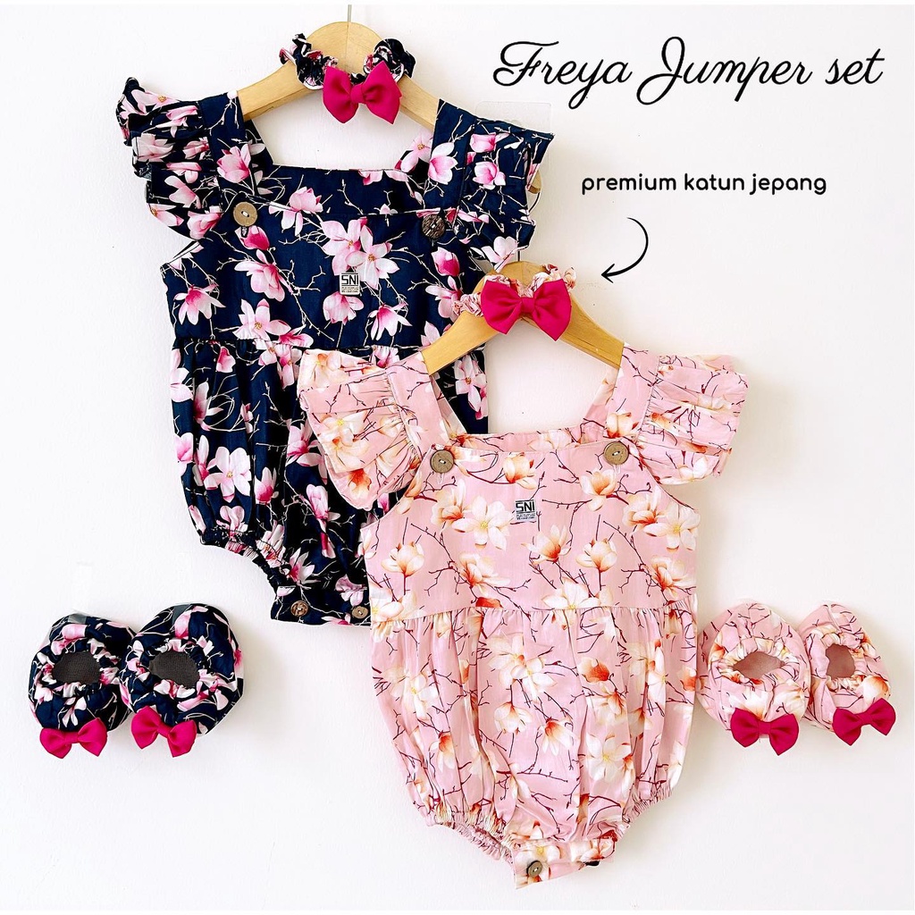 SAKURA B / TALITHA / ROSELLA / FREYA / CHEERFUL Jumper Bayi Perempuan Baju Sepatu Bandana Pakaian Anak Cewek Lucu babeebabyshop Terlaris Murah