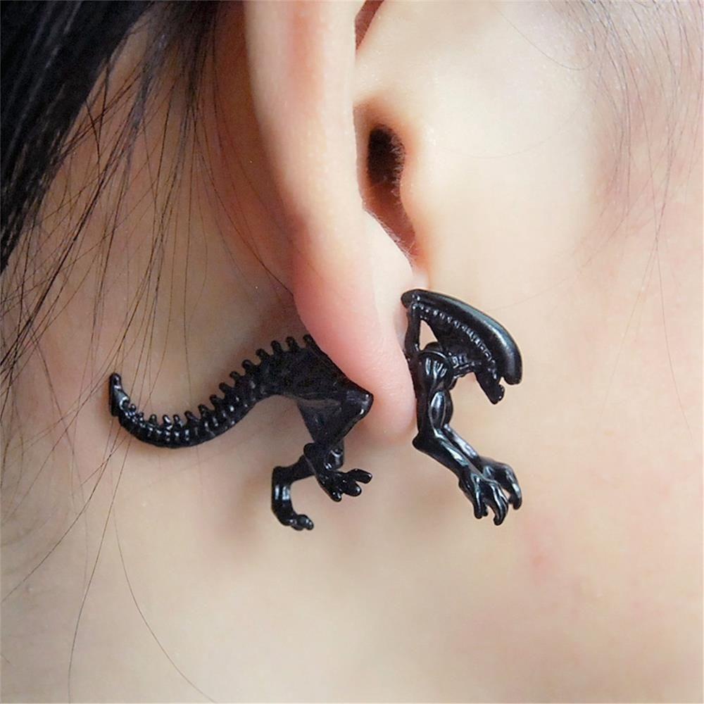 Lily 1PC/2PCs Hadiah Anting Dinosaurus Punk Naga Monster