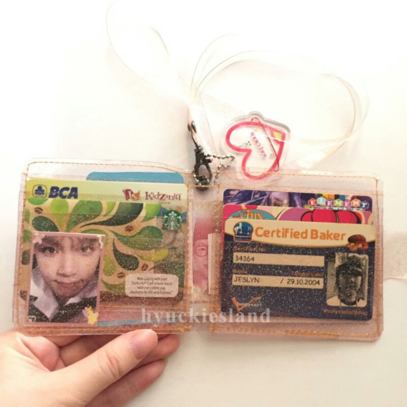 kpop transparent jelly wallet PVC — dompet lipat transparan, dompet wanita