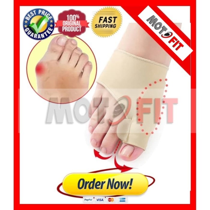 QUALITY PEMISAH JARI KAKI Bunion Gel Socks Hallux Valgus Big Toe Corrector RE