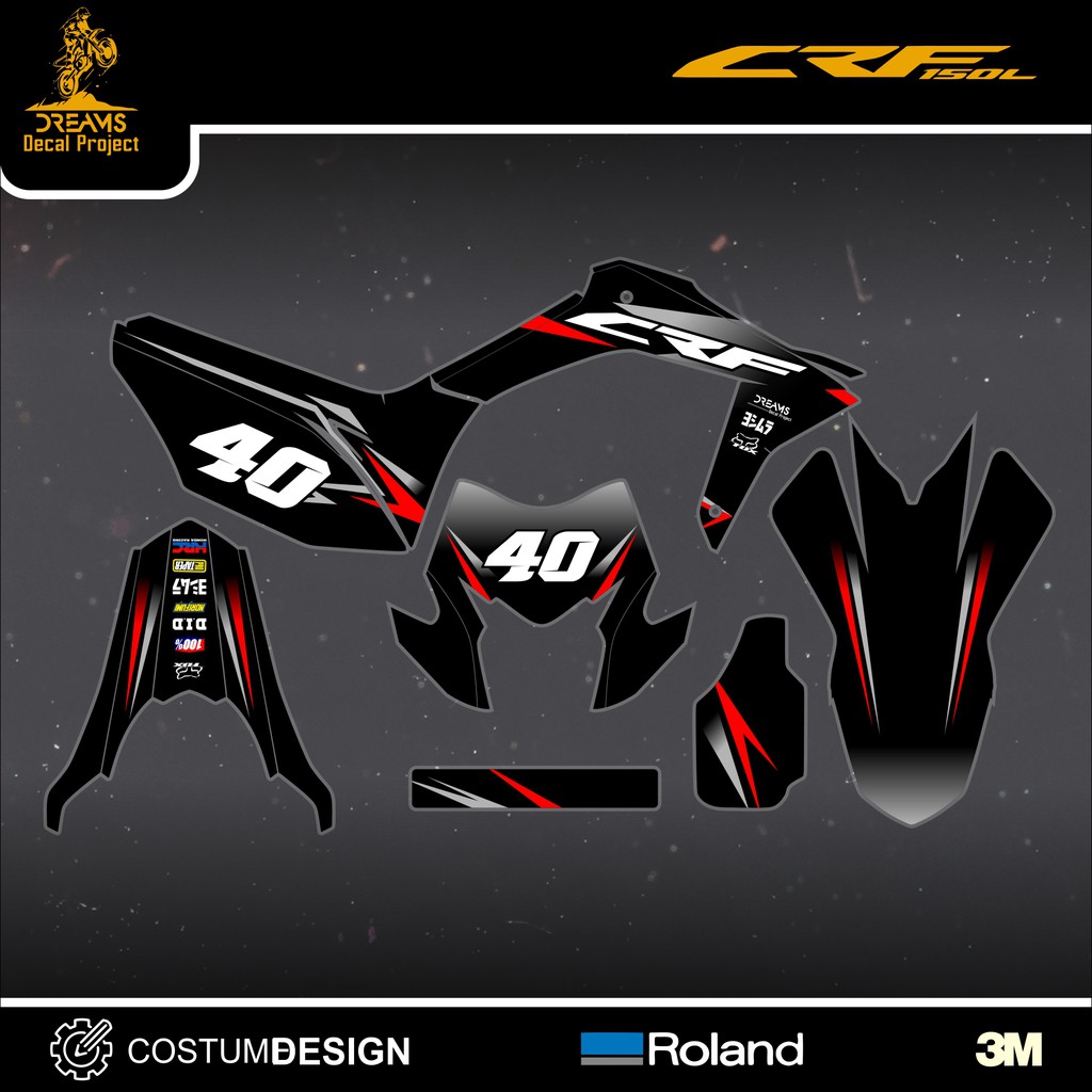 Decal Sticker CRF 150L Hitam Doff