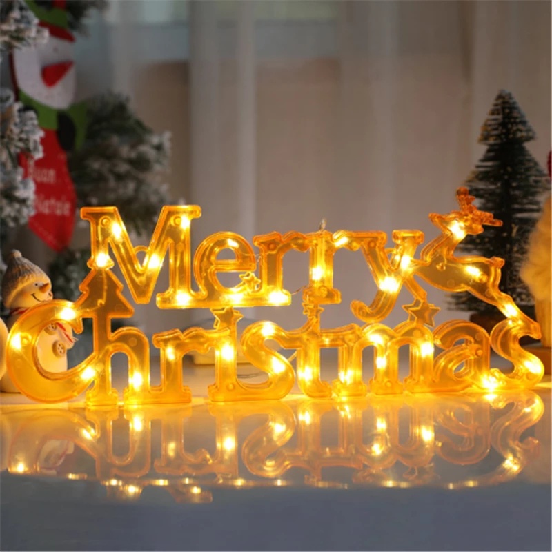 Lampu String Led Bentuk Huruf Merry Christmas Untuk Dekorasi Natal