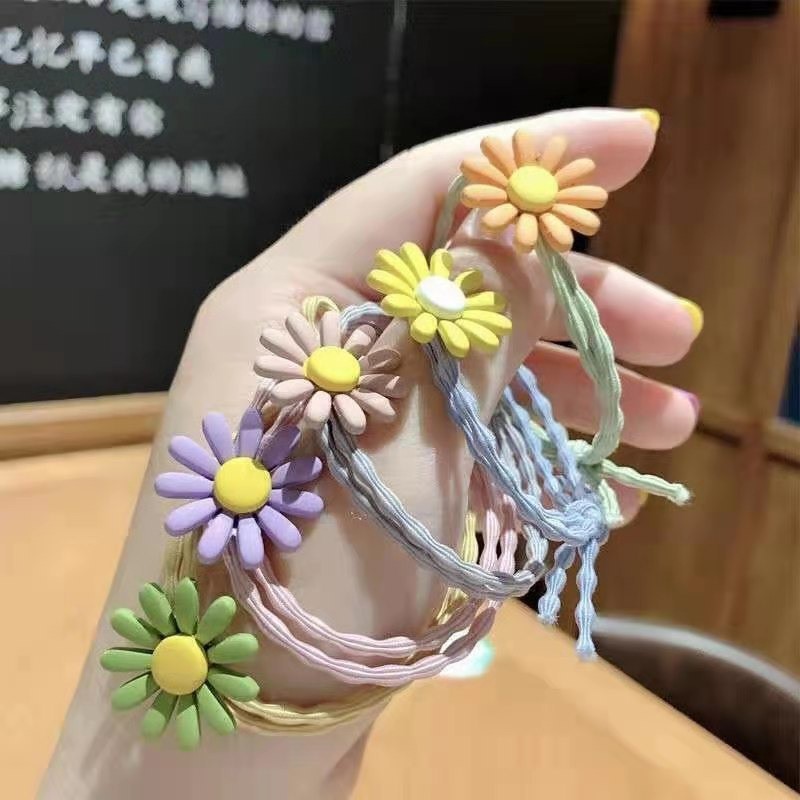 MURMURE.ID | IKAT RAMBUT IMPORT ALA KOREA MOTIF BUNGA DAISY AKSESORIS KARET RAMBUT WANITA  HA054-6