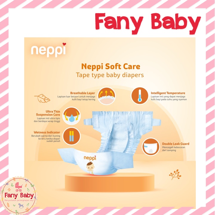 NEPPI BABY DIAPERS SOFT CARE TAPE NB44