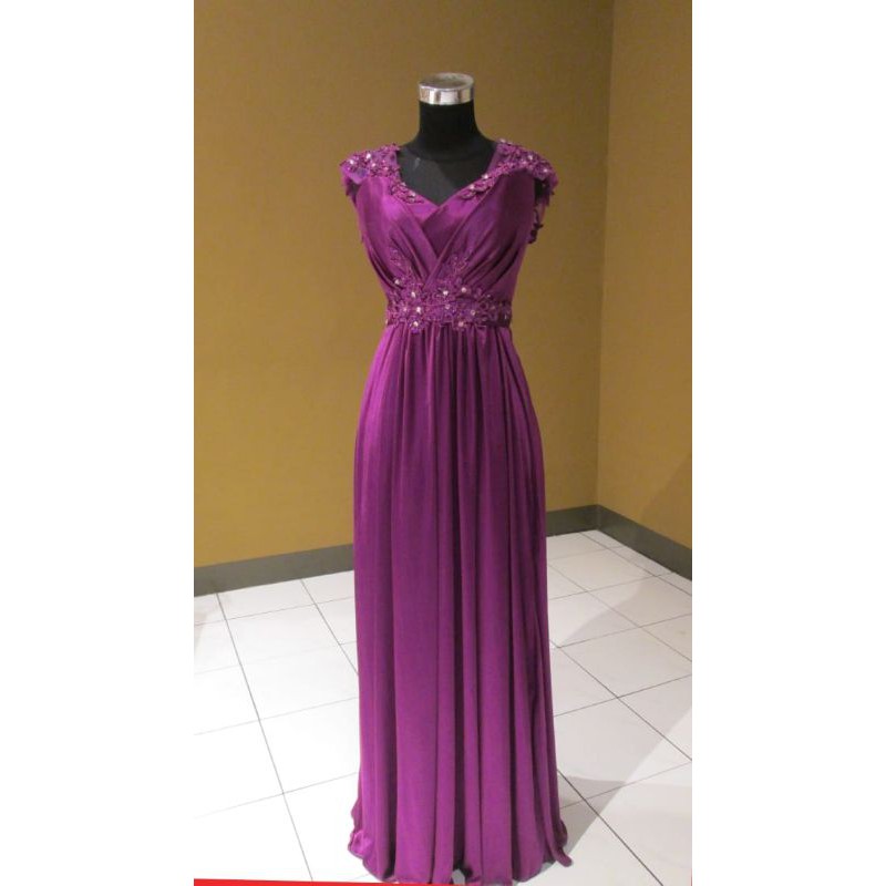 long dress gaun second ungu