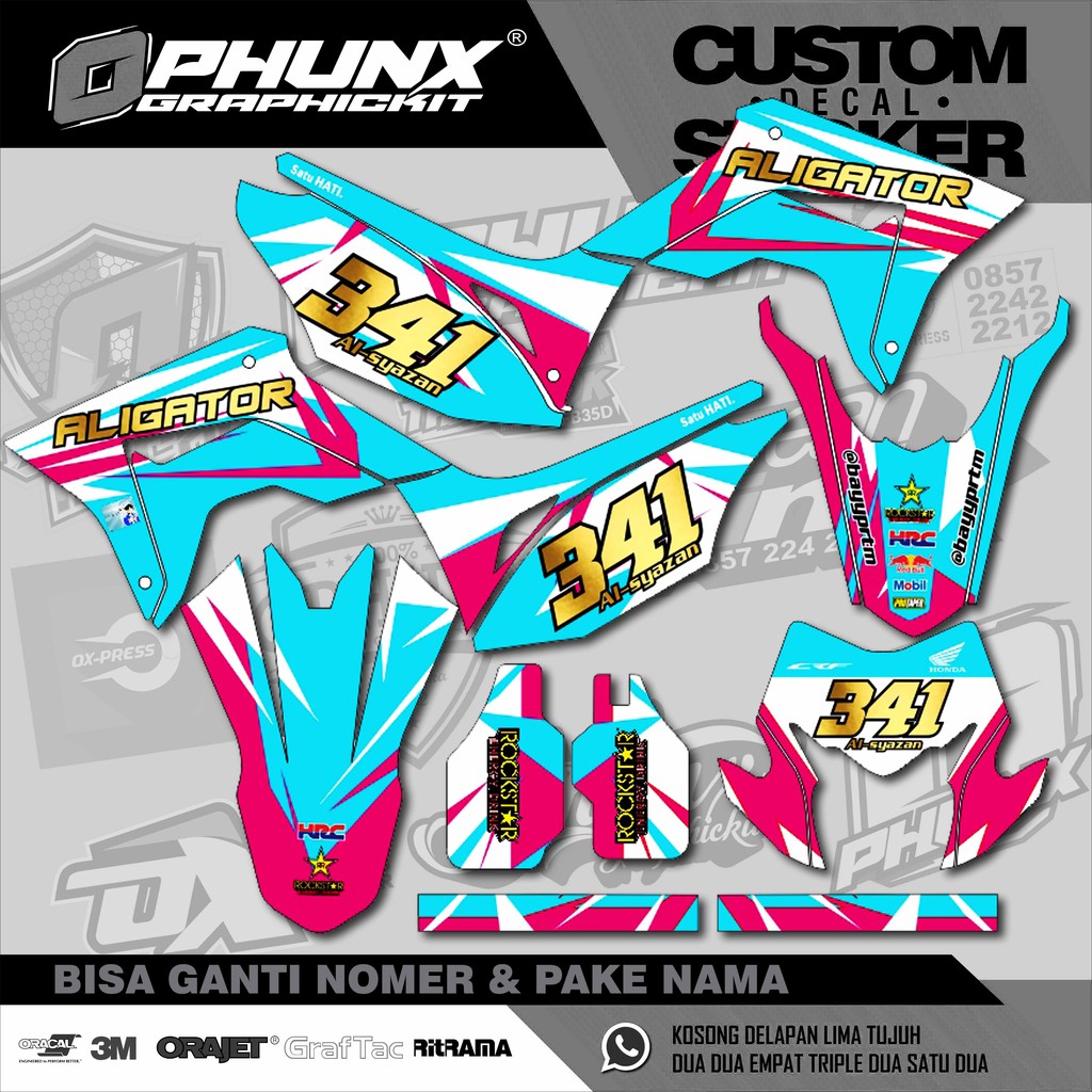 Sticker Decal CRF Pink Blue  CRF Decal Custm