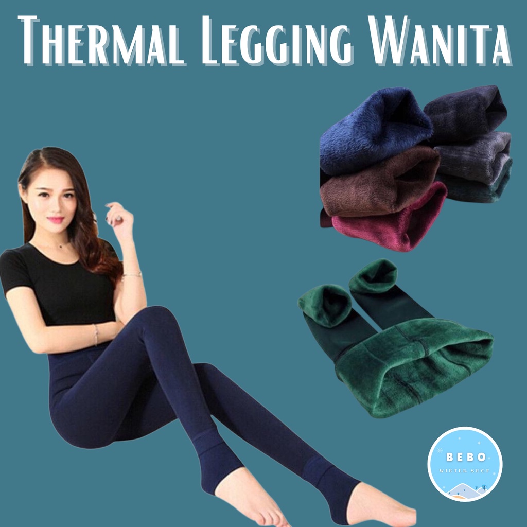 Legging thermal wanita dewasa long john celana hangat musim dingin