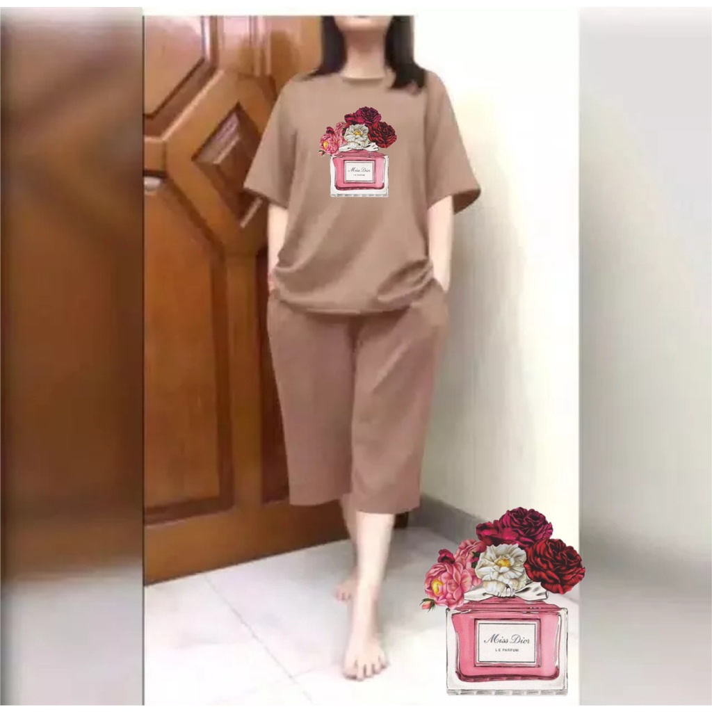 Setelan Kulot JUMBO Wanita Atasan Big Size LD 120 Motif Bunga