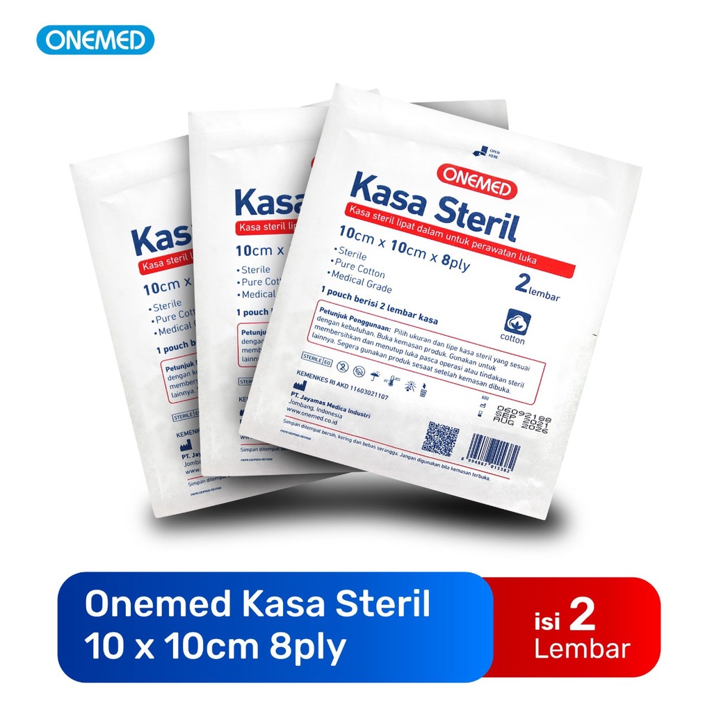 Kasa Steril 10 x 10 cm OneMed 8 ply Isi 2 Lembar OJ2