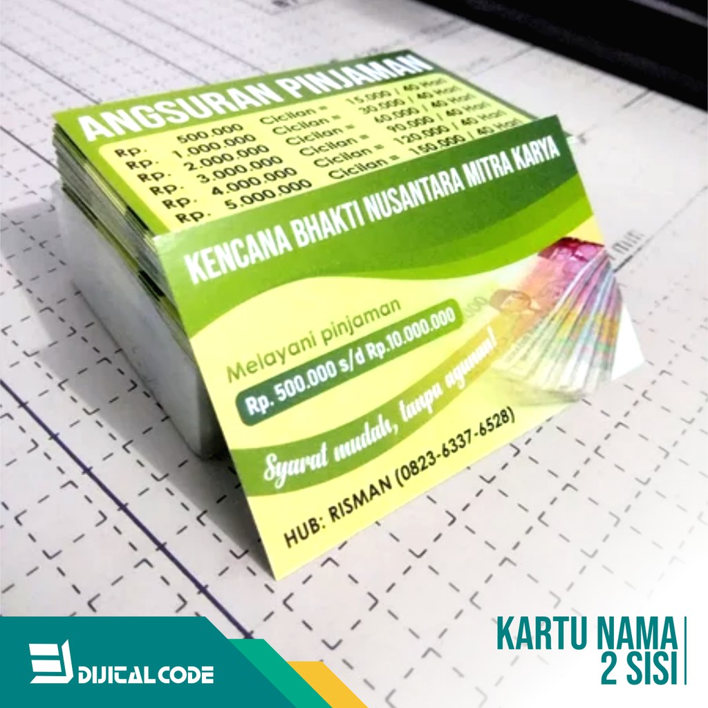 

Kartu Nama 2 Sisi Gratis Desain 1 Kotak