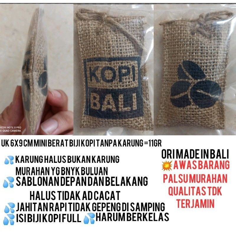 Parfum kopi Bali - Pengharum Pewangi Gantungan Mobil Biji Kopi BALI Parfum Ruangan UK 6x9