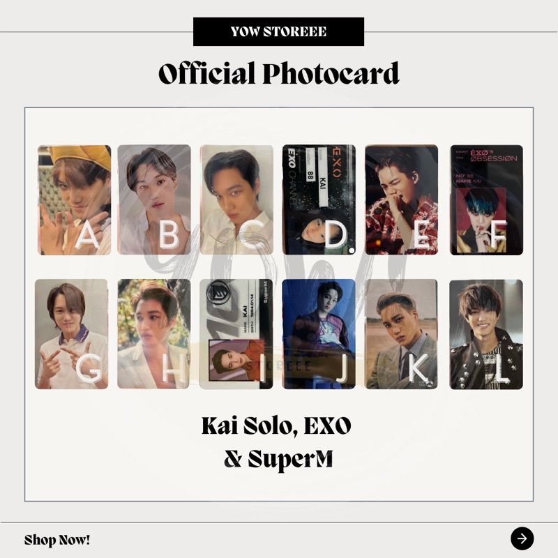 [KAI] Photocard Kai 5th Anniversary SUM, SuperM Concept, Photopack SG Jumatan, EXO Channel JP, Film 