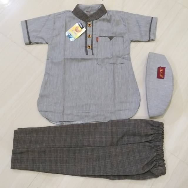 COKLAT - BAJU KOKO ANAK PAKISTAN CELANA KOTAK MERK AJ A&J AL JAMI CIREBON JAWA BARAT INDONESIA