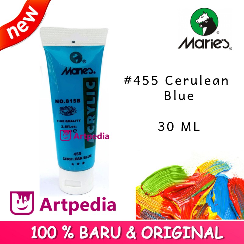 

Maries - Cerulean Blue / Maries Acrylic Paint 30ML (Cat Akrilik) Cat Acrylic isi 30 ML