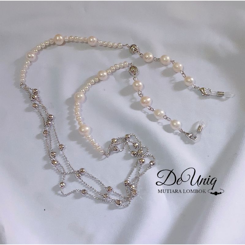 tali masker, kalung masker, tali kacamata mutiara air tawar asli lombok