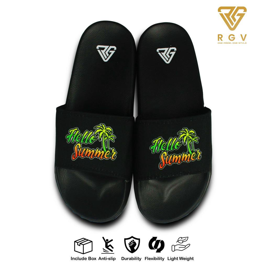 RGV - SANDAL PRIA DAN WANRGV - SANDAL PRIA DAN WANITA SLIDE SLIP ON SENDAL ANTI LICIN RINGAN SELOP HELLO SUMMER GREEN WANITA SLIDE SLIP ON SENDAL ANTI LICIN RINGAN SELOP GROOVY FLOWER