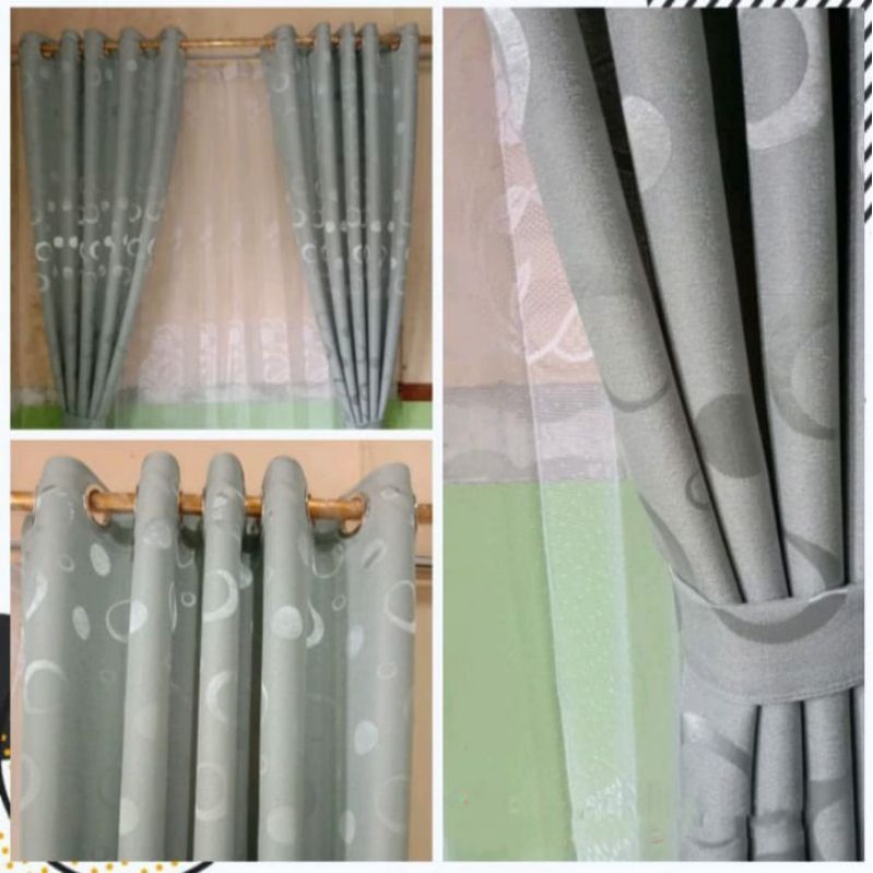 Gorden Abu Merah Cokelat Polkadot Gorden Jendela Minimalis Gorden Pintu Kamar Tidur Gorden Pintu Rua