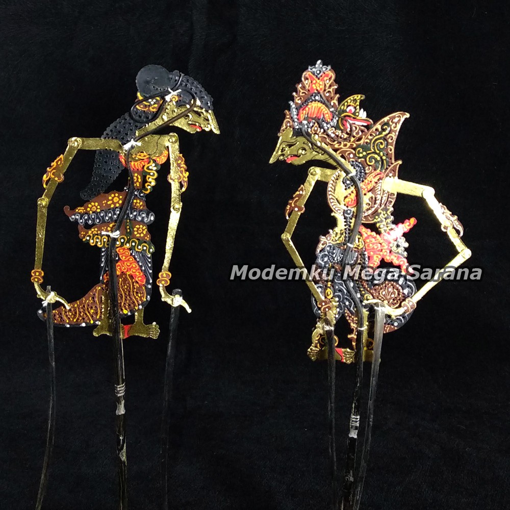 Wayang Kulit Mini Caperan Super Halus - Rama Shinta - RUS01 Motif Batik