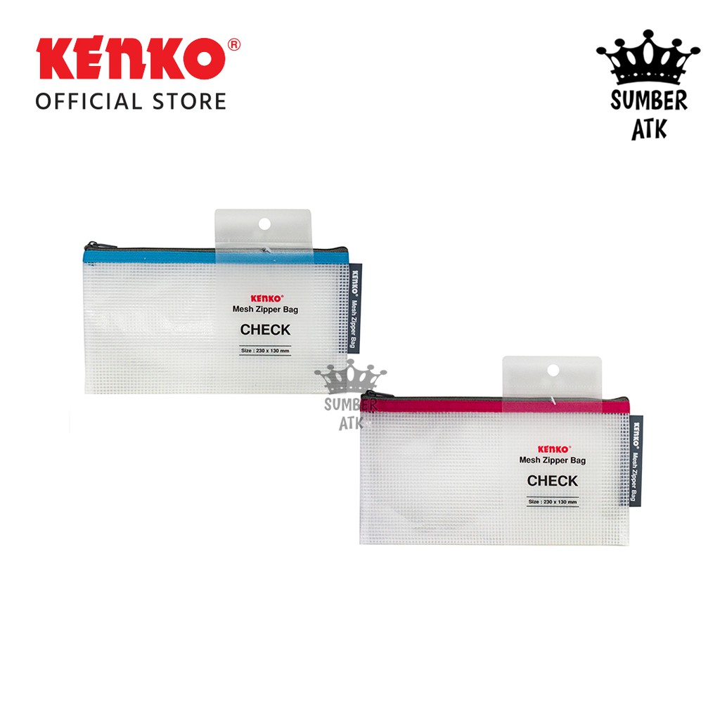 

KENKO MESH ZIPPER BAG MZB1-CH CHECK / Hand BAG / Tempat Pena Pensil