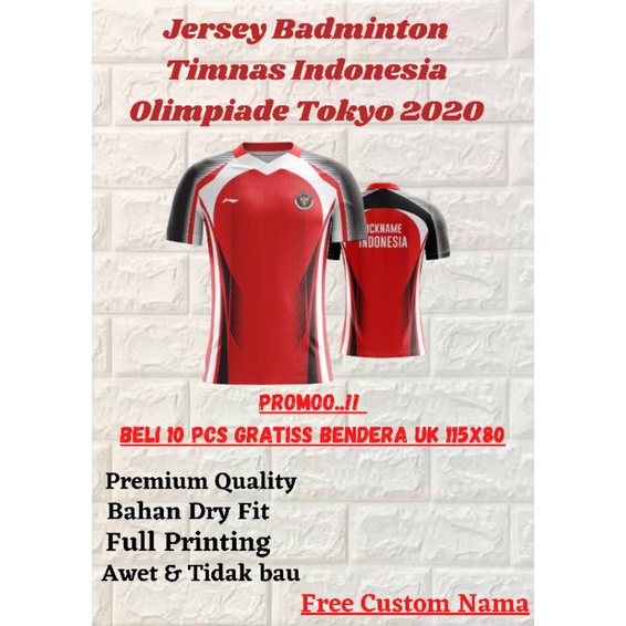 Jersey Badminton Timnas Indonesia Olimpiade Tokyo