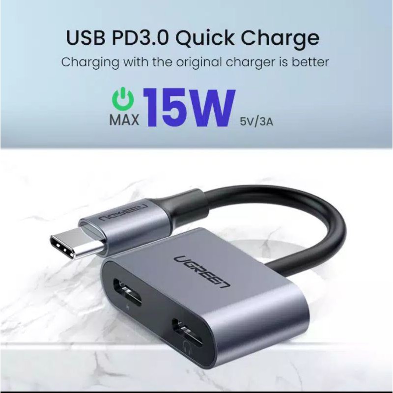 Ugreen Usb C to 2 Type C - Ugreen Splitter Usb C to Audio and Charge