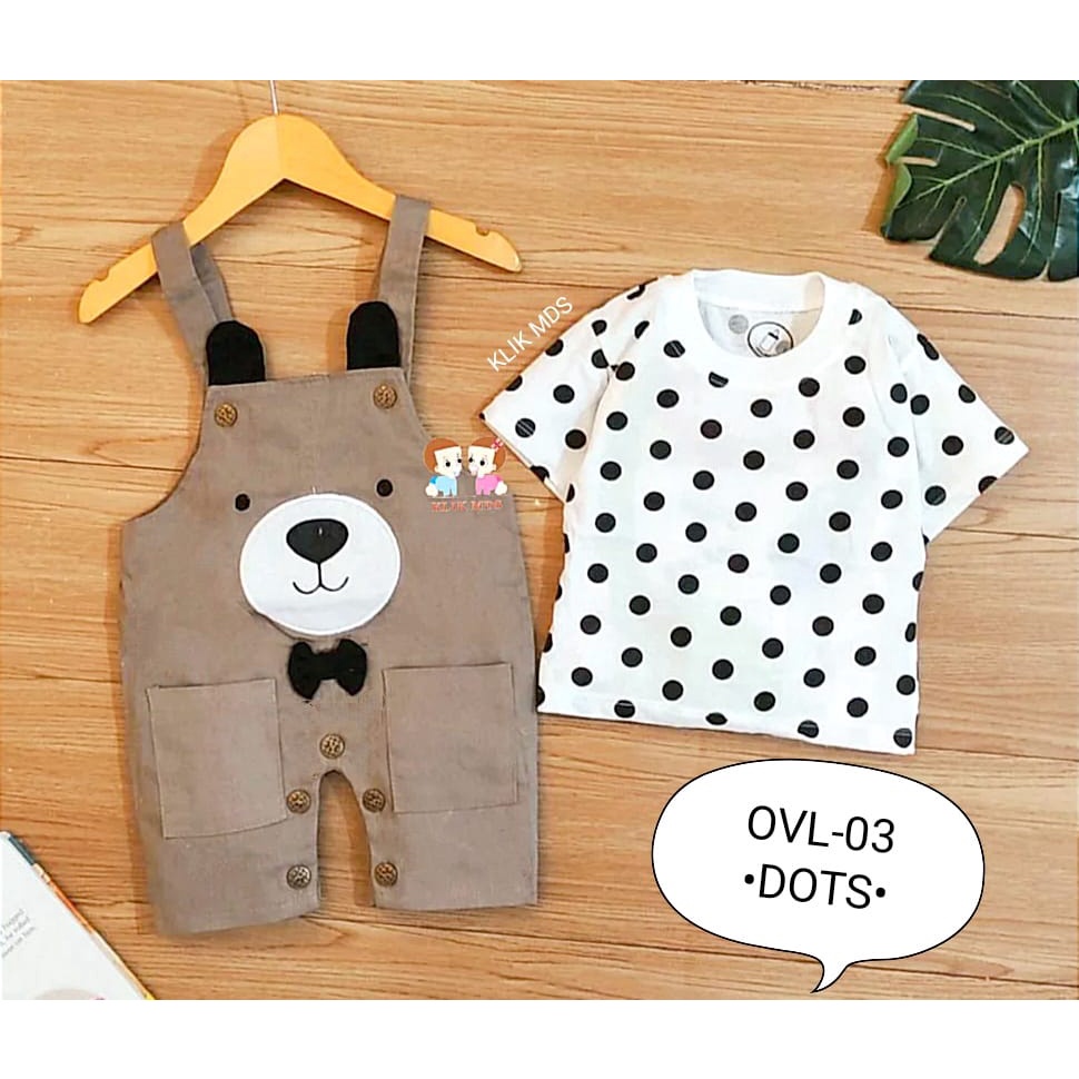 Setelan Overall Anak Bayi Laki-laki Kodok Leopard Totol Chinos Usia 3-12 Bulan