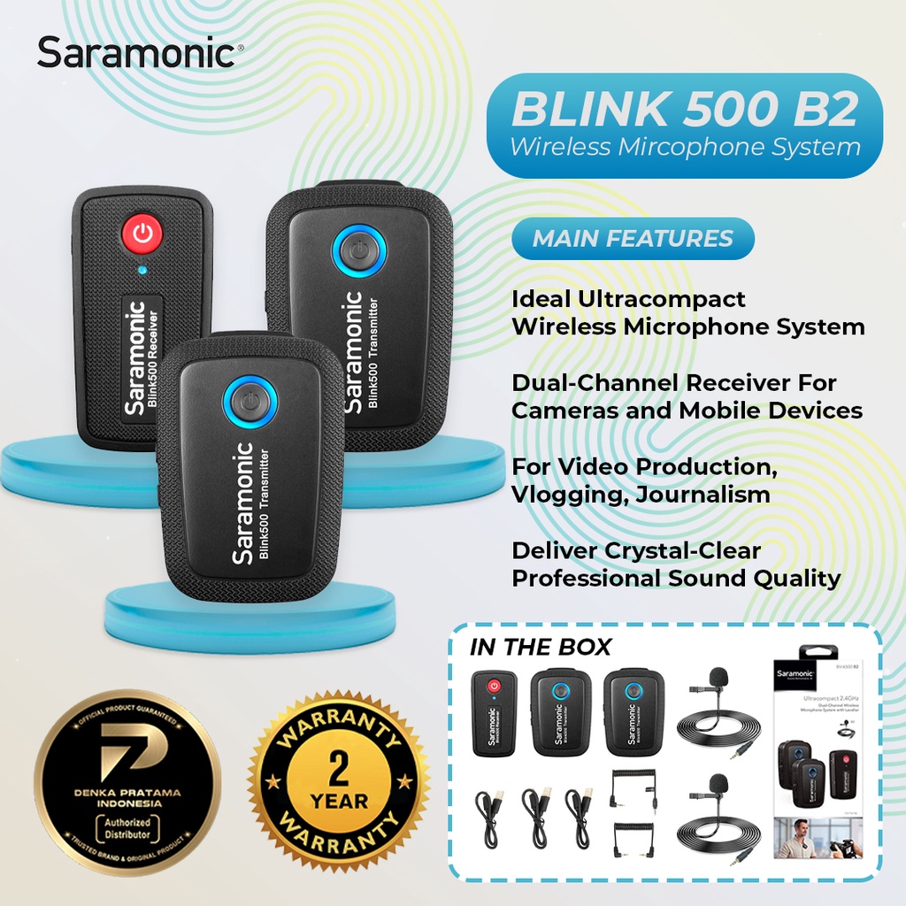 Jual Saramonic Blink 500 B2 Microphone Wireless Dual-channel Omni ...