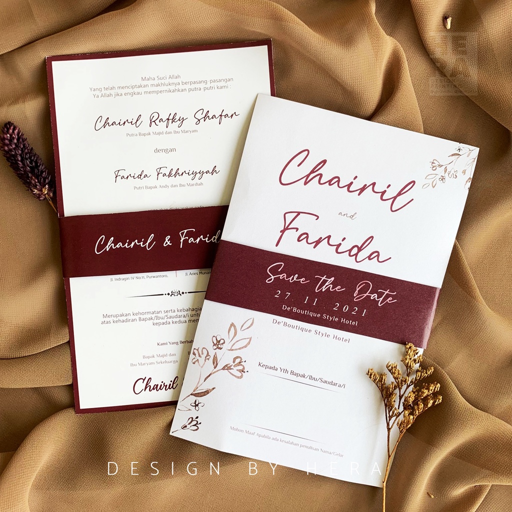 

Undangan Pernikahan Simple Elegan Unik WD01 / Blangko Undangan Murah Rustic Aesthetic