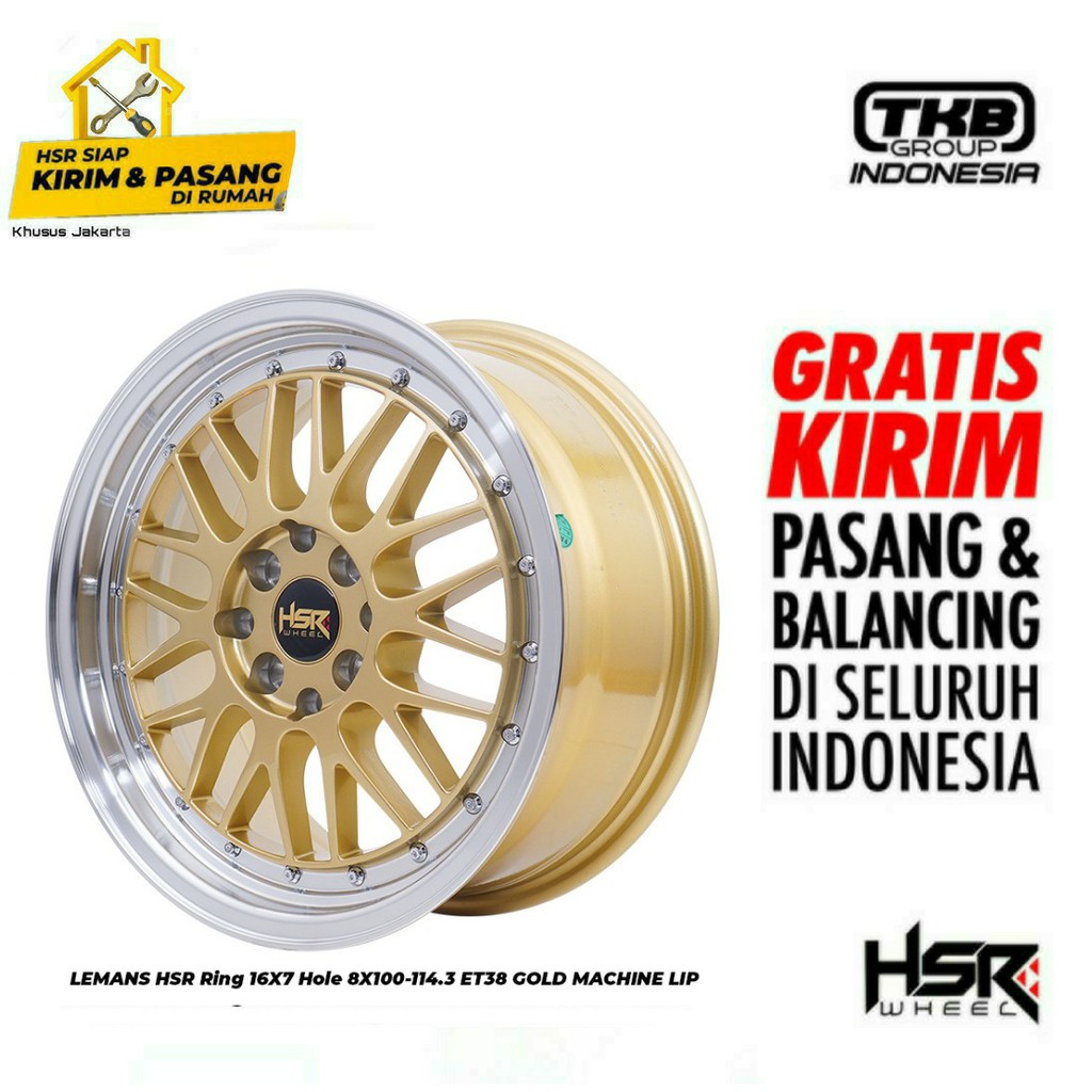 Jual Velg Mobil Murah Honda Mobilio Ring 16 R16 Type HSR Wheels Lemans Gold Indonesia Shopee Indonesia