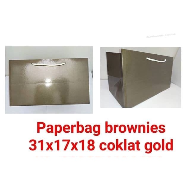 

Paperbag brownies 3*17*18 coklat gold glossy