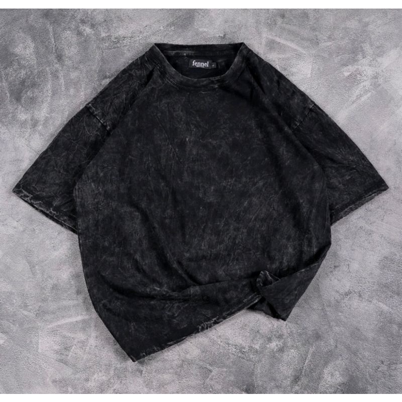 OVERSIZE WASHED POLOS | Kaos Oversize Wash Washed Black Polos Keren