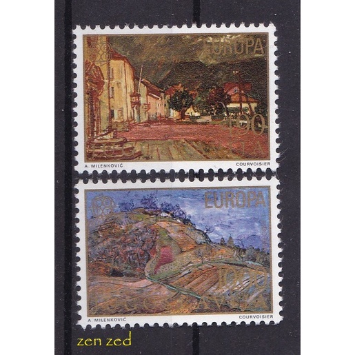 

0251 Perangko Yugoslavia 1977 EUROPA Stamps - Paintings 2v Mnh