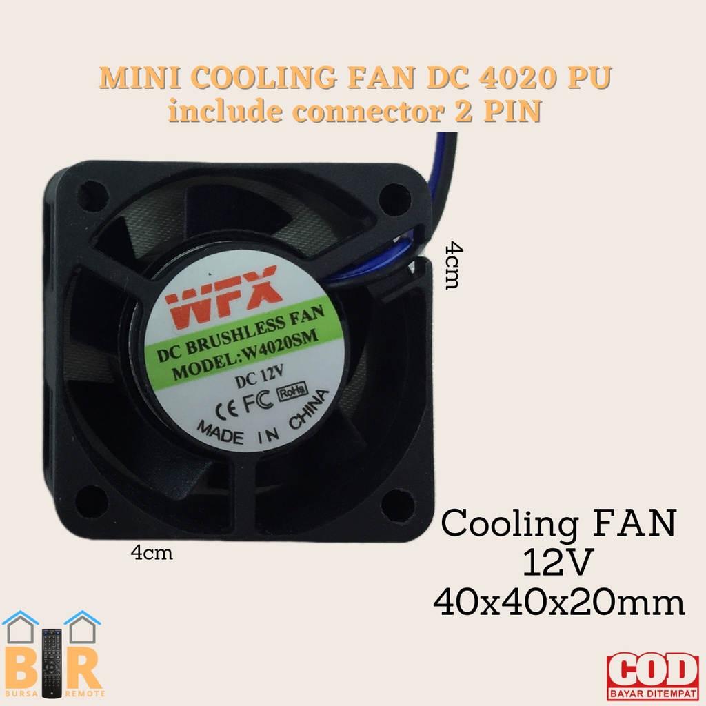 MINI COOLING FAN DC 3CM - 12CM  12V 1A Dc CPU include connector 2 PIN