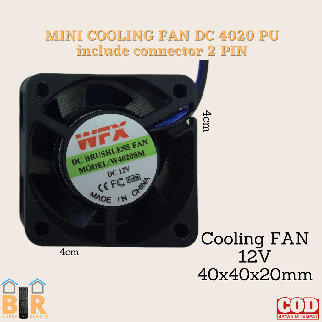 MINI COOLING FAN DC 3CM - 12CM 3010 4010 4020 5012 6010 6015 6025 7015 8025 9025 12025 12V 1A Dc CPU include connector 2 PIN