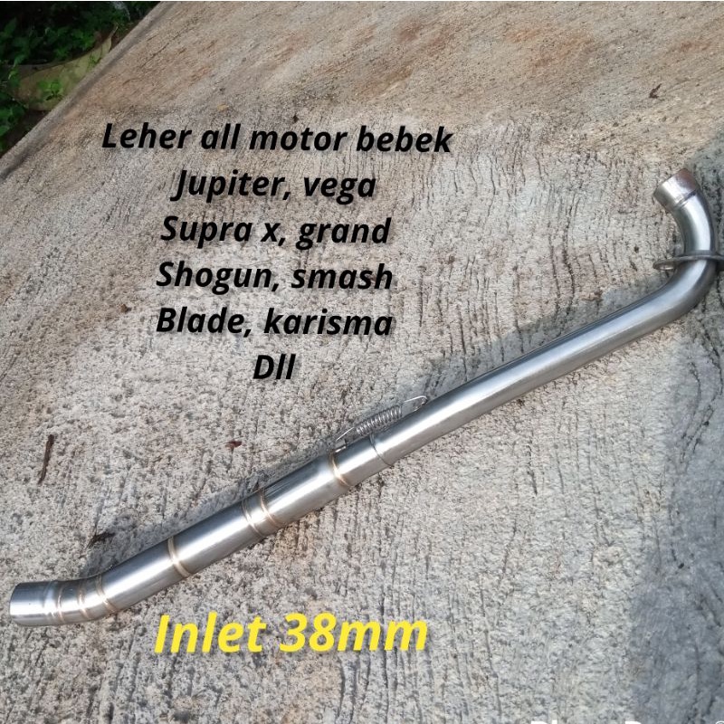 Pipa Leher header knalpot racing bebek inlet 38 mm shogun smash supra x 125 lama blade grand jupiter