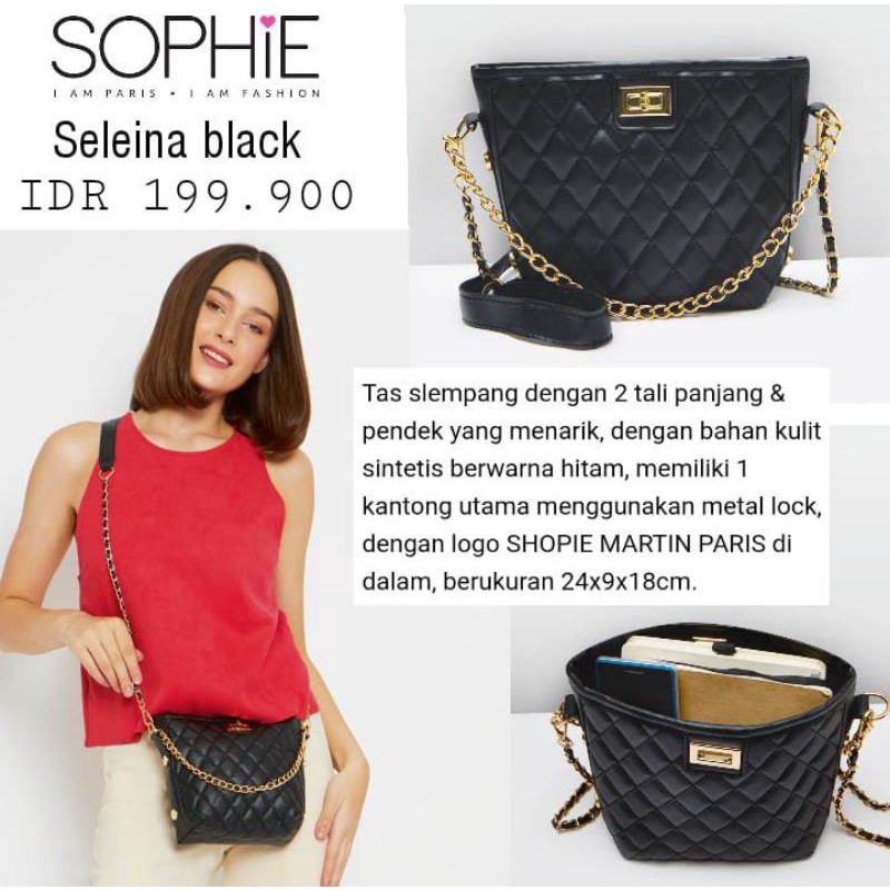 TAS SELEINA BLACK DAN BROWN SOPHIE MARTIN TAS SELEMPANG WANITA TAS TERBARU 2022 SOPHIE MARTIN PARIS