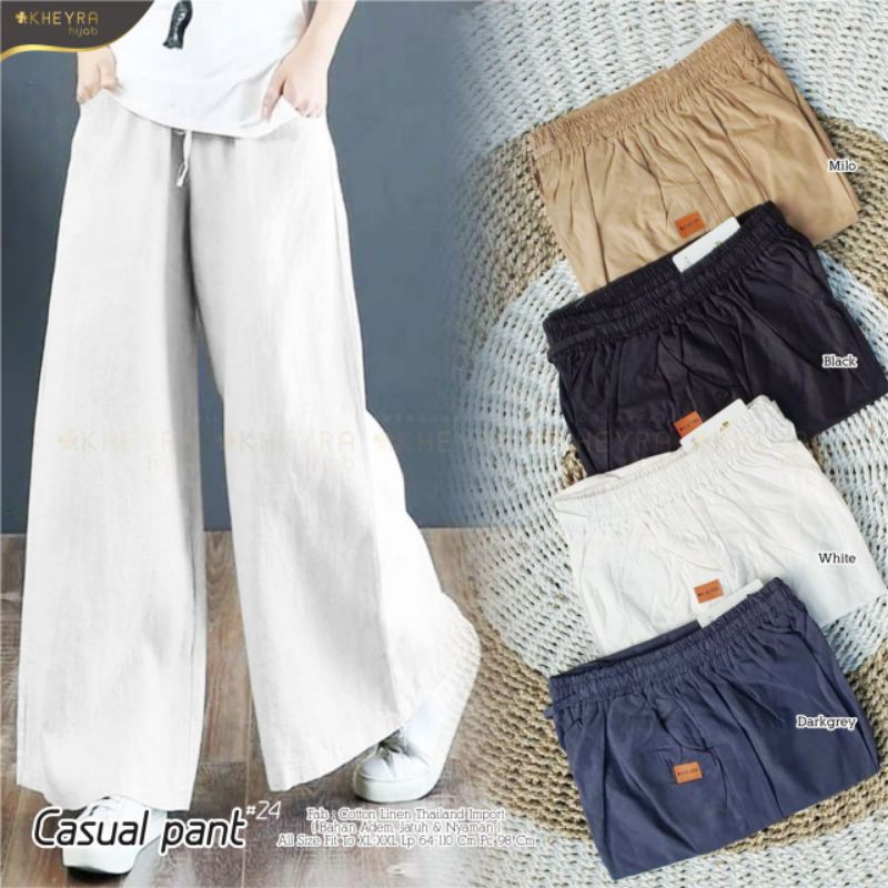 Casual Pant #24//pant Caton Linen//Pant Wanita