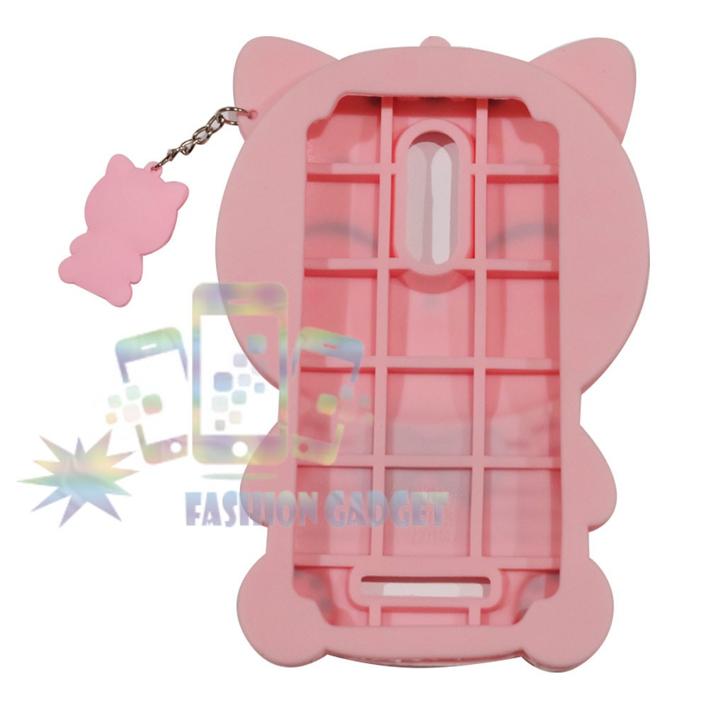 Case Silicone 3D Xiaomi Redmi note 8 pro / Redmi 4 / 4 Prime / Redmi Note 4 4x / Samsung Galaxy A71 / Oppo A37 Neo 9 / iPhone 7 Plus / iPhone 6 / iPhone 7 4.7inch CAT PINK List Red Lucky Smile Rubber Softcase / Casing Karakter