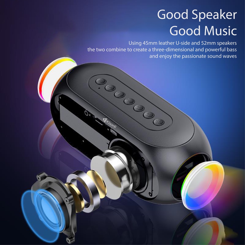 Speker Bluetooth 5.2 Portable Jam Alarm LP-2S 1200mAh - ACS