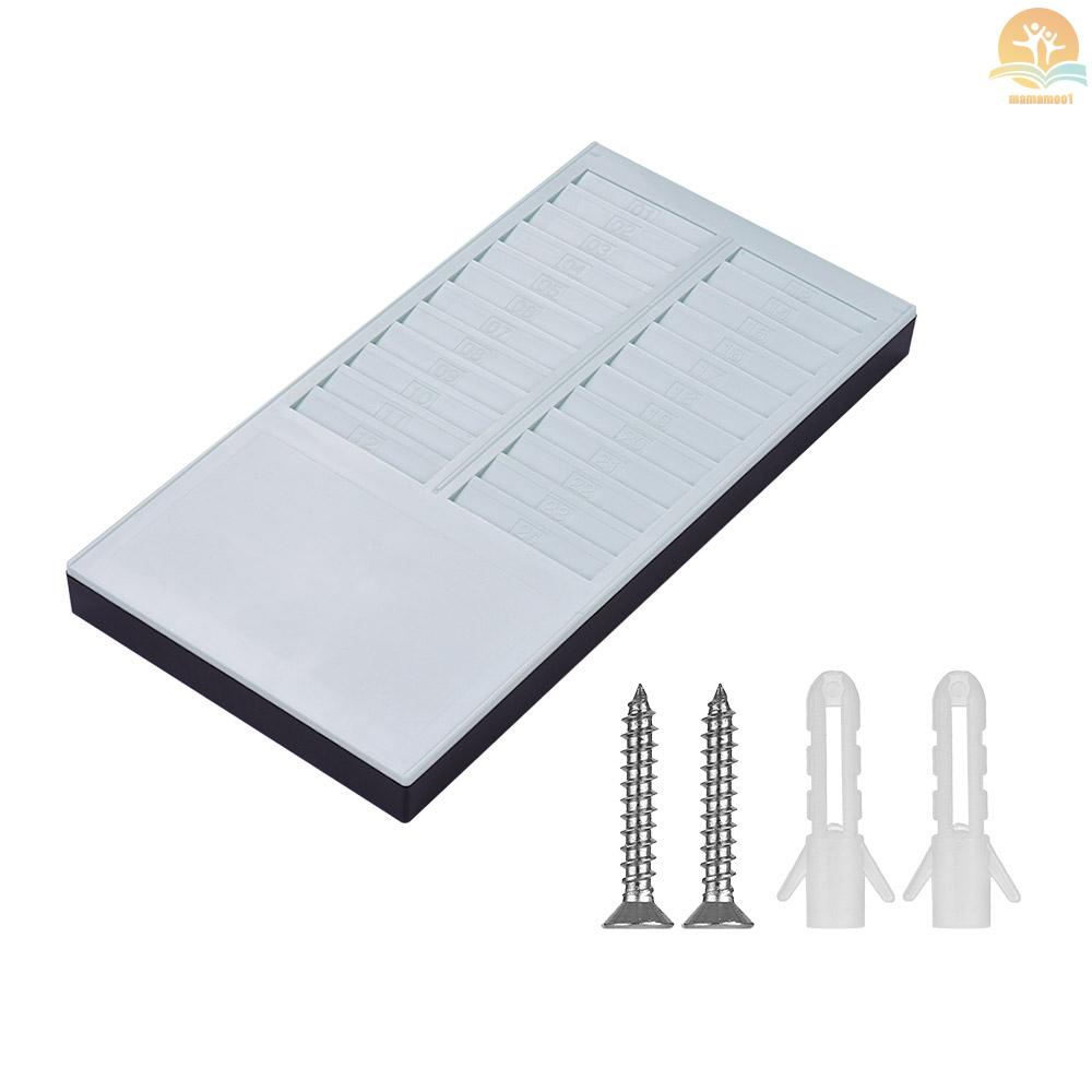 DOYO Time Card Rack Wall Mount Holder 24 Pocket Slot for Attendance Recorder Punch Time Office