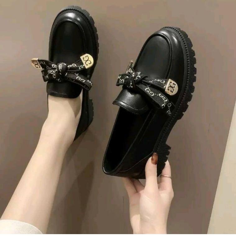 Sepatu Docmart Wanita Terbaru / Sepatu Loafer Wanita / Docmart Bow / Sepatu Flat Wanita Korea / Sepa
