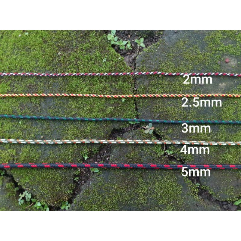 Tali Prusik meteran tali prusik 2mm 3mm gelang Strap Masker Kalung 2 3 mm tali tenda tali flysheet